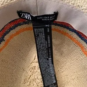 Zara | Accessories | Zara Striped Woven Wide Brim Hat | Poshmark display picture 2